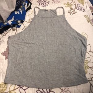 Grey halter tank top